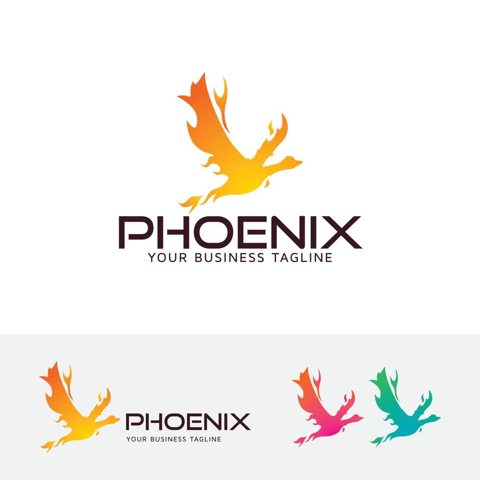 Phönix-Vektor-Logo-Vorlage vektor
