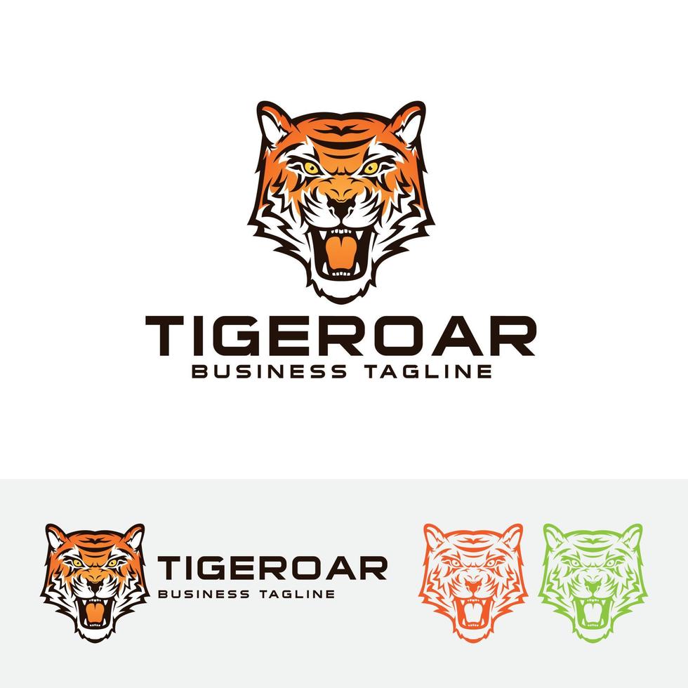 tiger huvud vektor koncept logotyp design