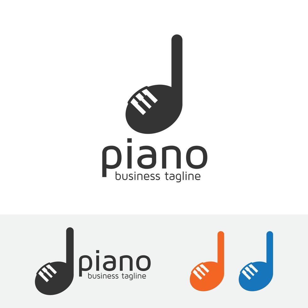 piano melodi vektor logo design