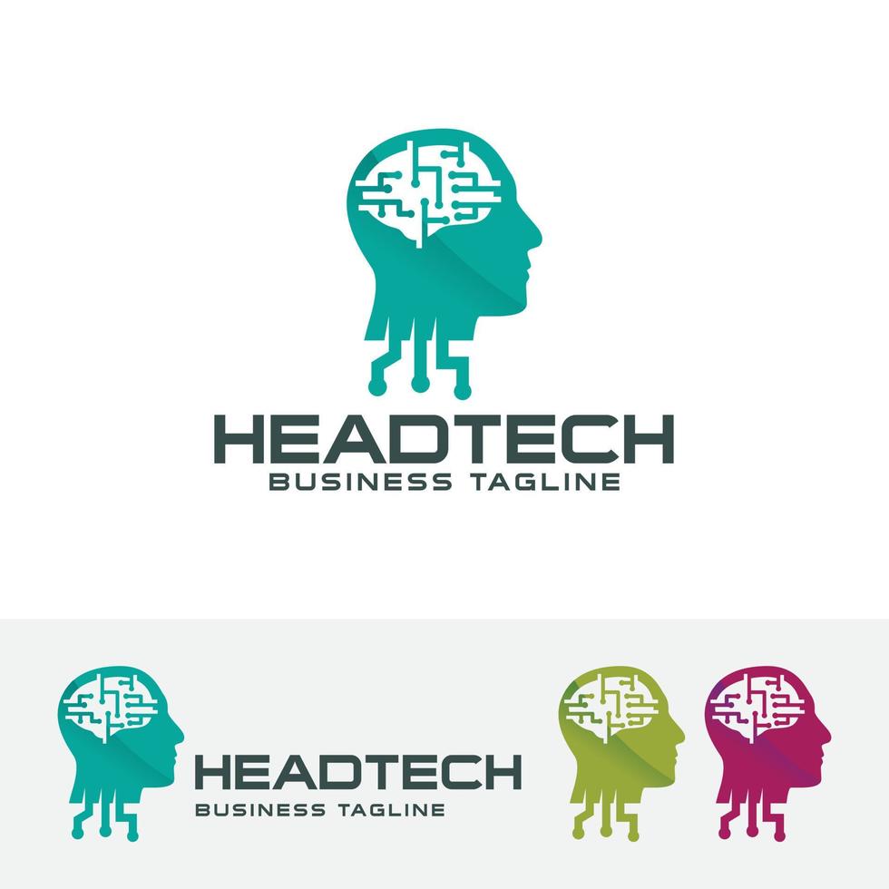 Logo-Design des Konzepts der künstlichen Intelligenz vektor