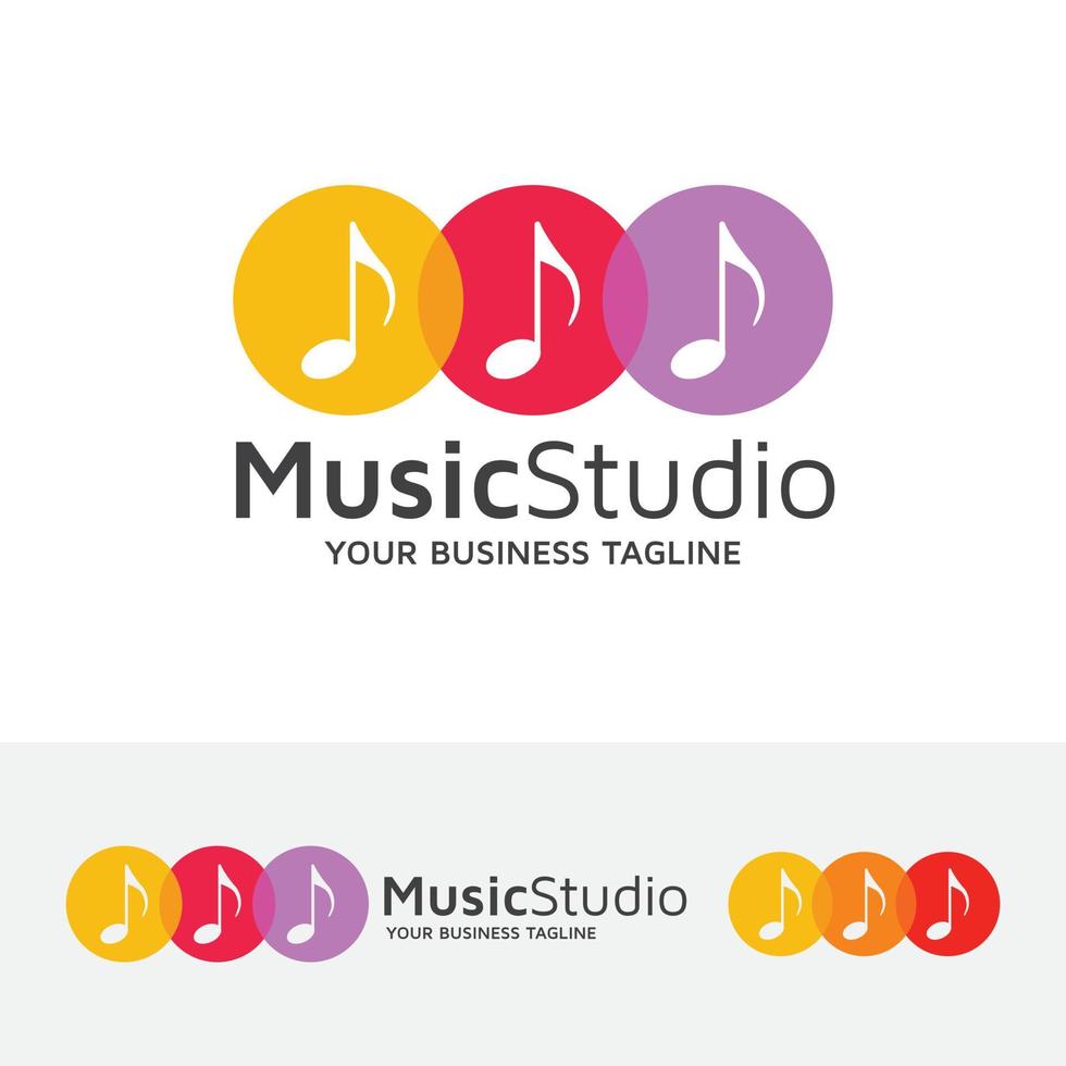 färgglad musik vektor logotyp koncept