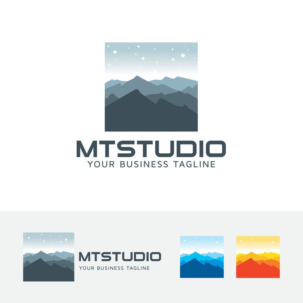 bergslandskap vektor logotypdesign