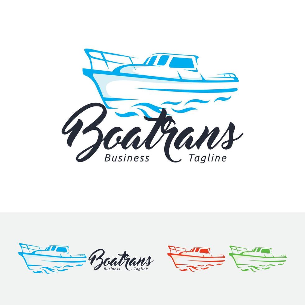 båt transport logotyp mall vektor