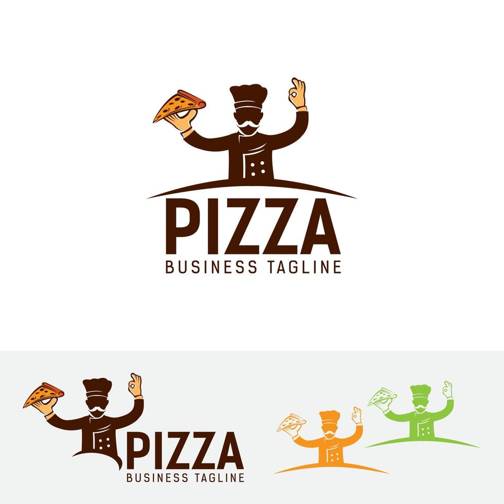 pizza kock vektor logotypdesign