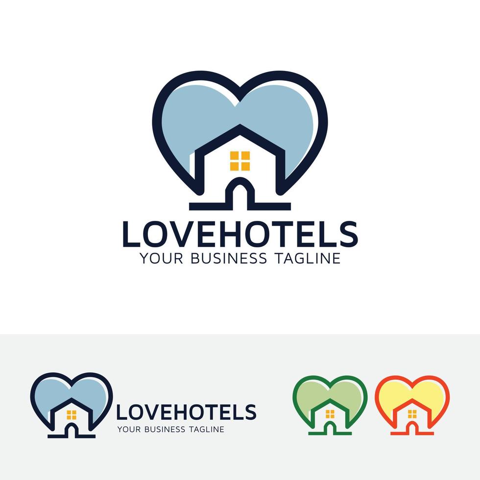 älskar hotell vektor logotypdesign