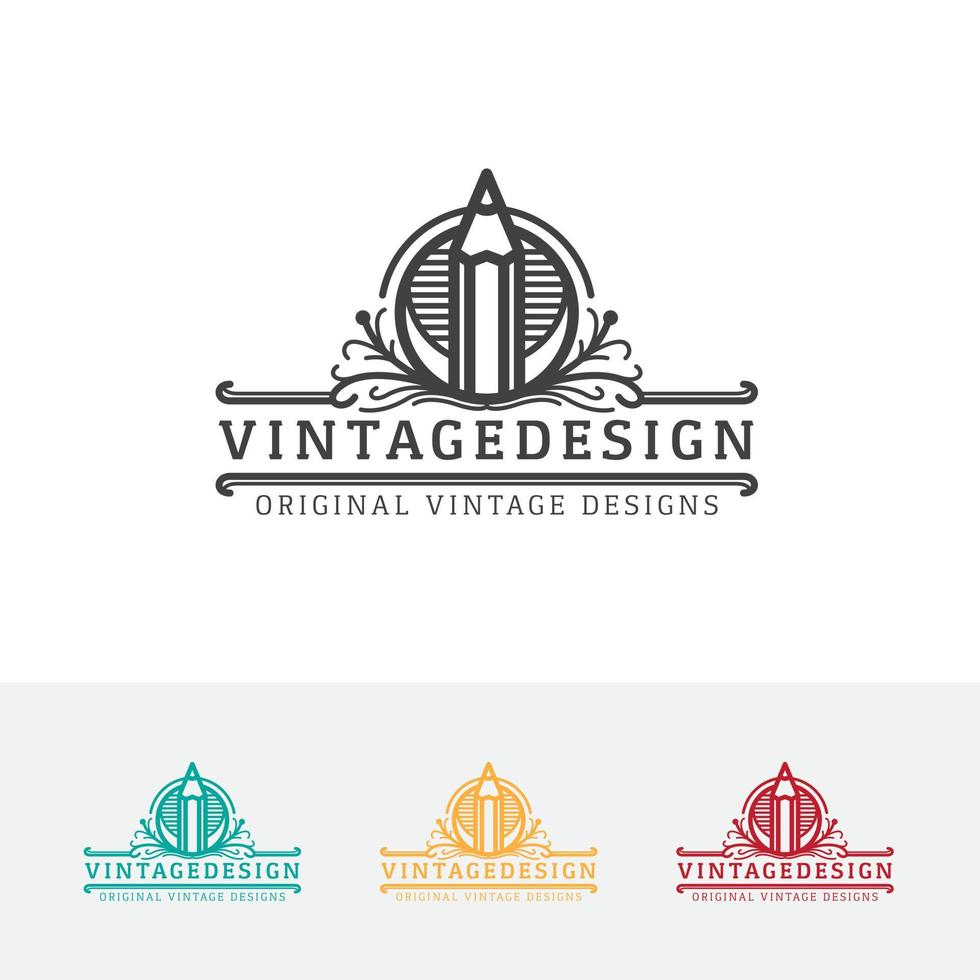 Vintage-Kunst-Konzept-Logo-Design vektor