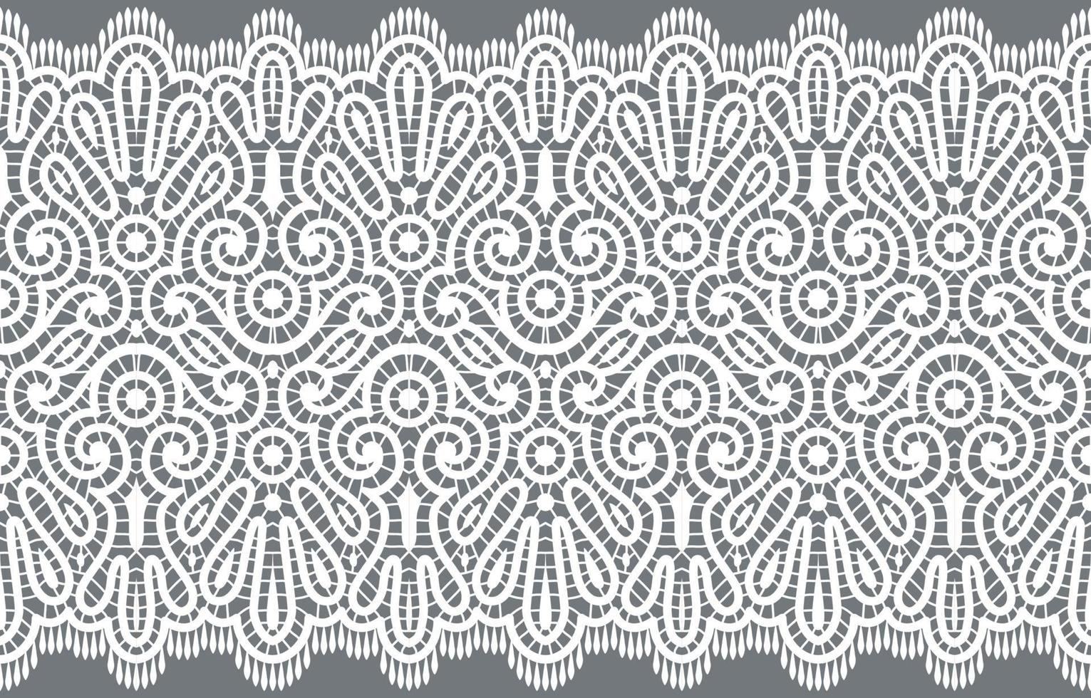 Blumenmuster der weißen nahtlosen Spitze auf grauem Hintergrund vektor