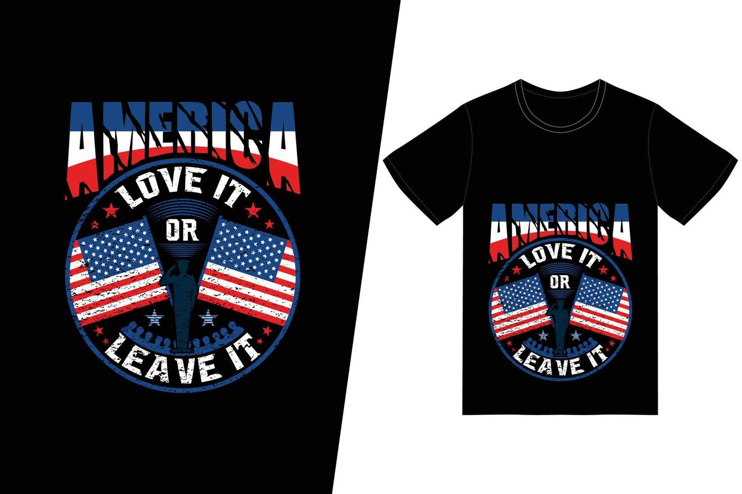 amerika liebe es oder lass es t-shirt design. Gedenktag-T-Shirt-Designvektor. für T-Shirt-Druck und andere Zwecke. vektor