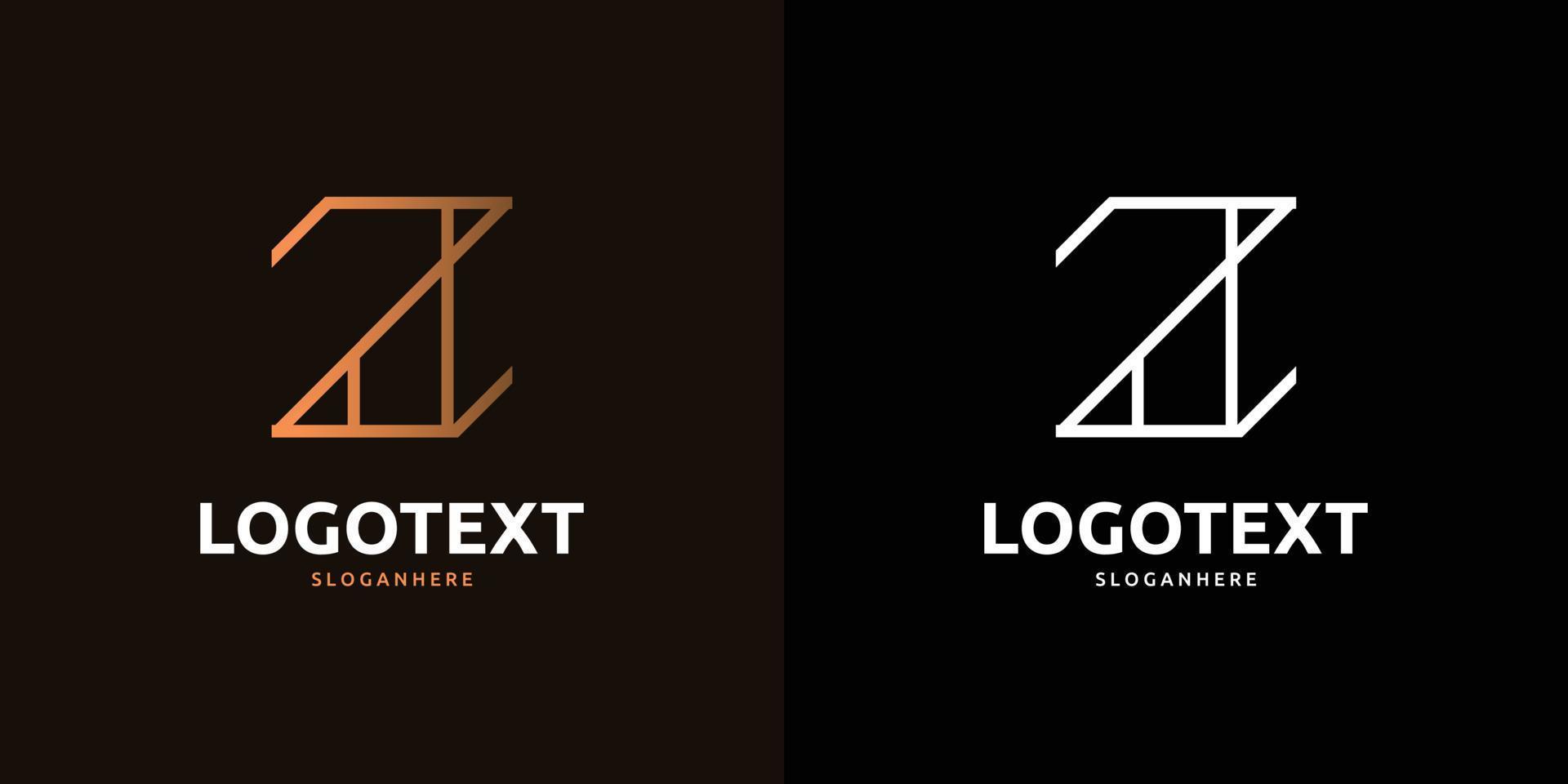 z bokstav gyllene logotyp abstrakt design på mörk bakgrund, z alfabetet logotyp vektor