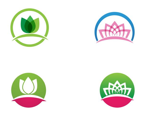 Lotus skönhet Sign för Wellness, Spa och Yoga. Vektor illustration