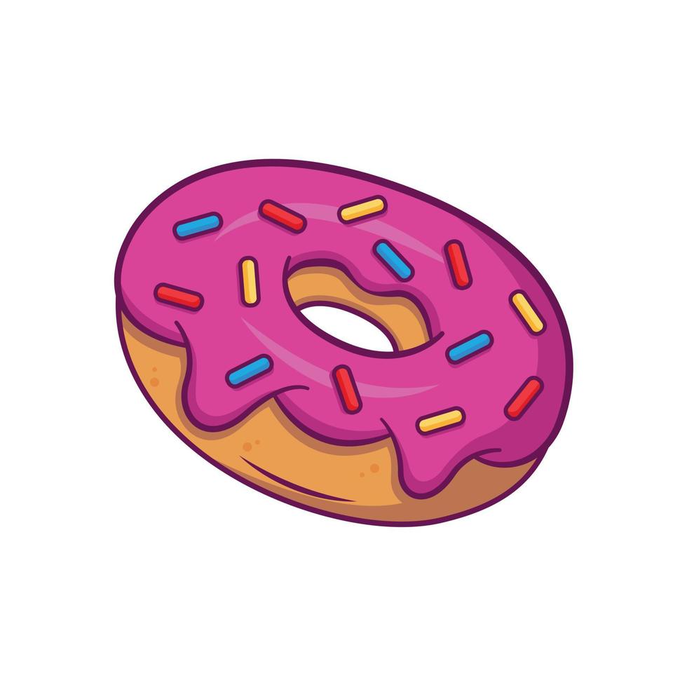 glasierter Donut. vektorillustration im flachen karikaturstil. vektor