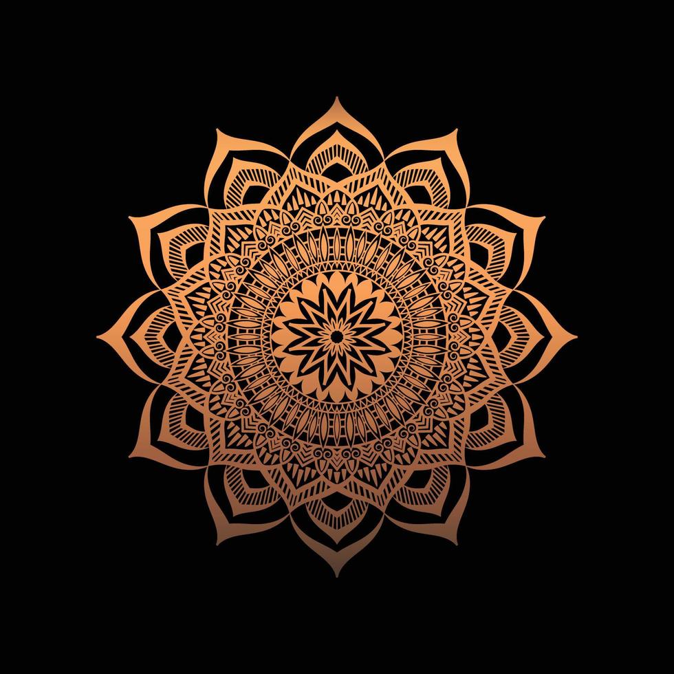 goldenes Mandala-Hintergrunddesign mit Vektor