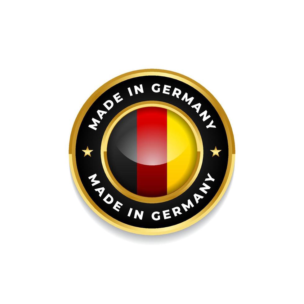 tillverkad i tyskland etikett vektorillustration, design av flagga badge tecken klistermärke för produkt media marknadsföring vektor