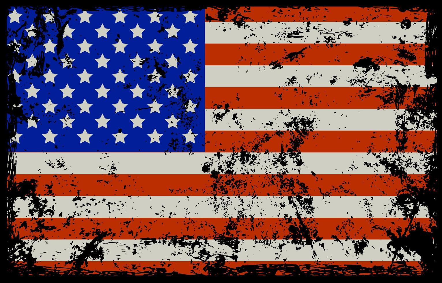 beunruhigter Hintergrund der amerikanischen Flagge vektor