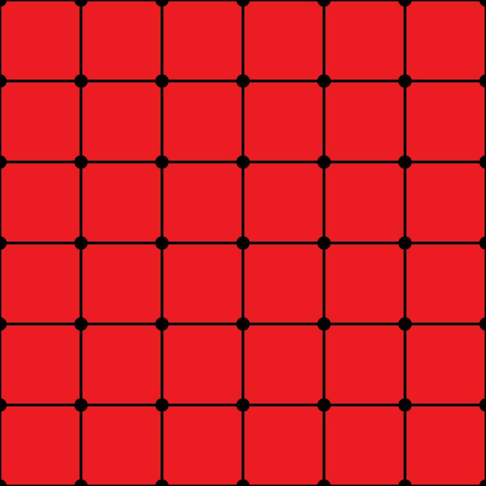 nahtlose Hintergrundgitterlinien schwarze Punkte roter Hintergrund vektor