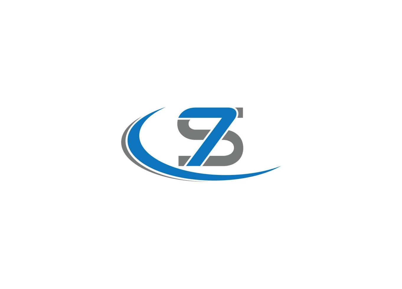 7s-Logo-Design-Vektorvorlage mit weißem Hintergrund vektor