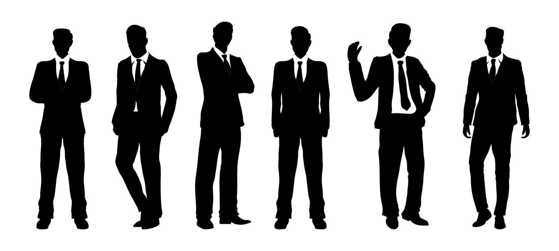 Geschäftsleute Silhouetten Männer Charaktersammlung vektor