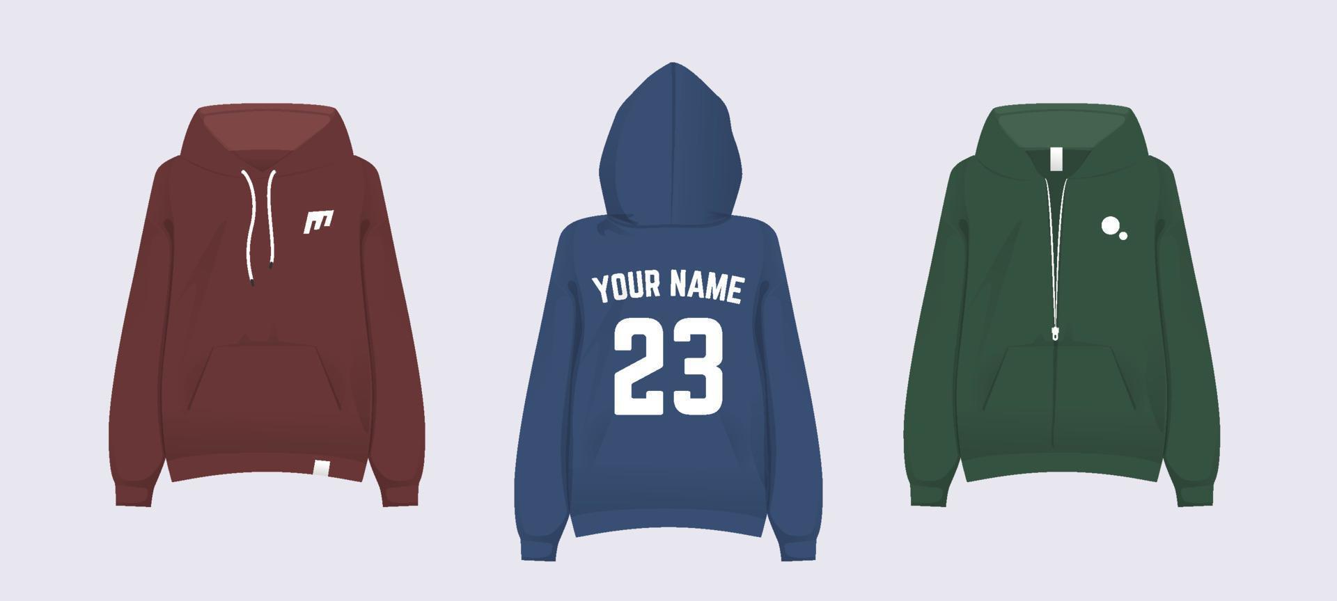 3D-Hoodies verspotten vektor