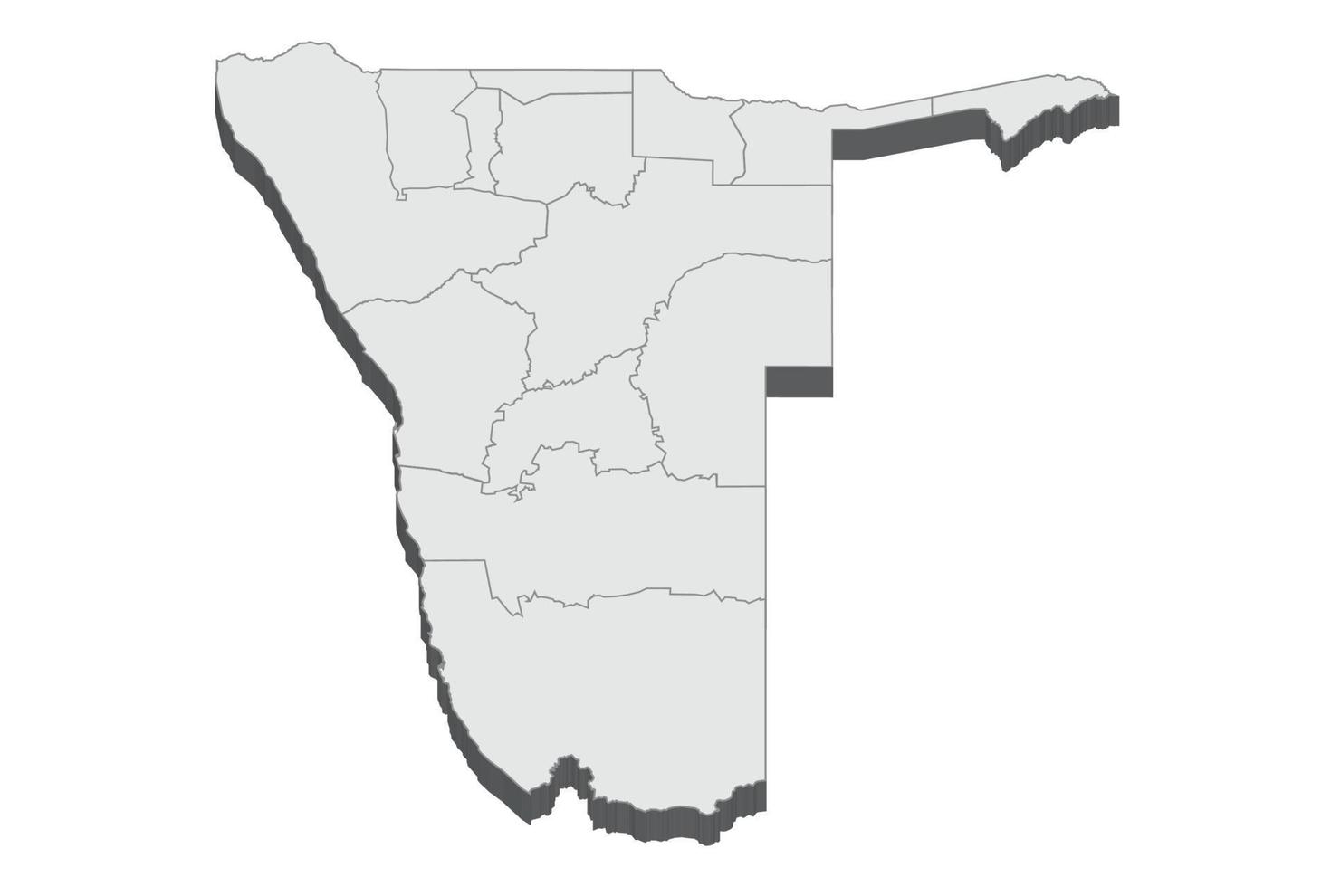 3D-karta illustration av Namibia vektor