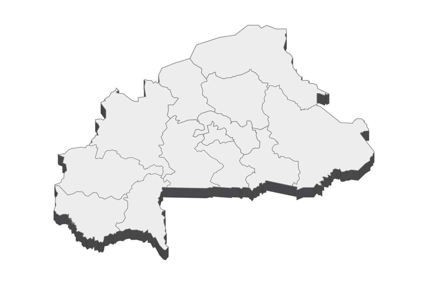 3D-Kartendarstellung von Burkina Faso vektor