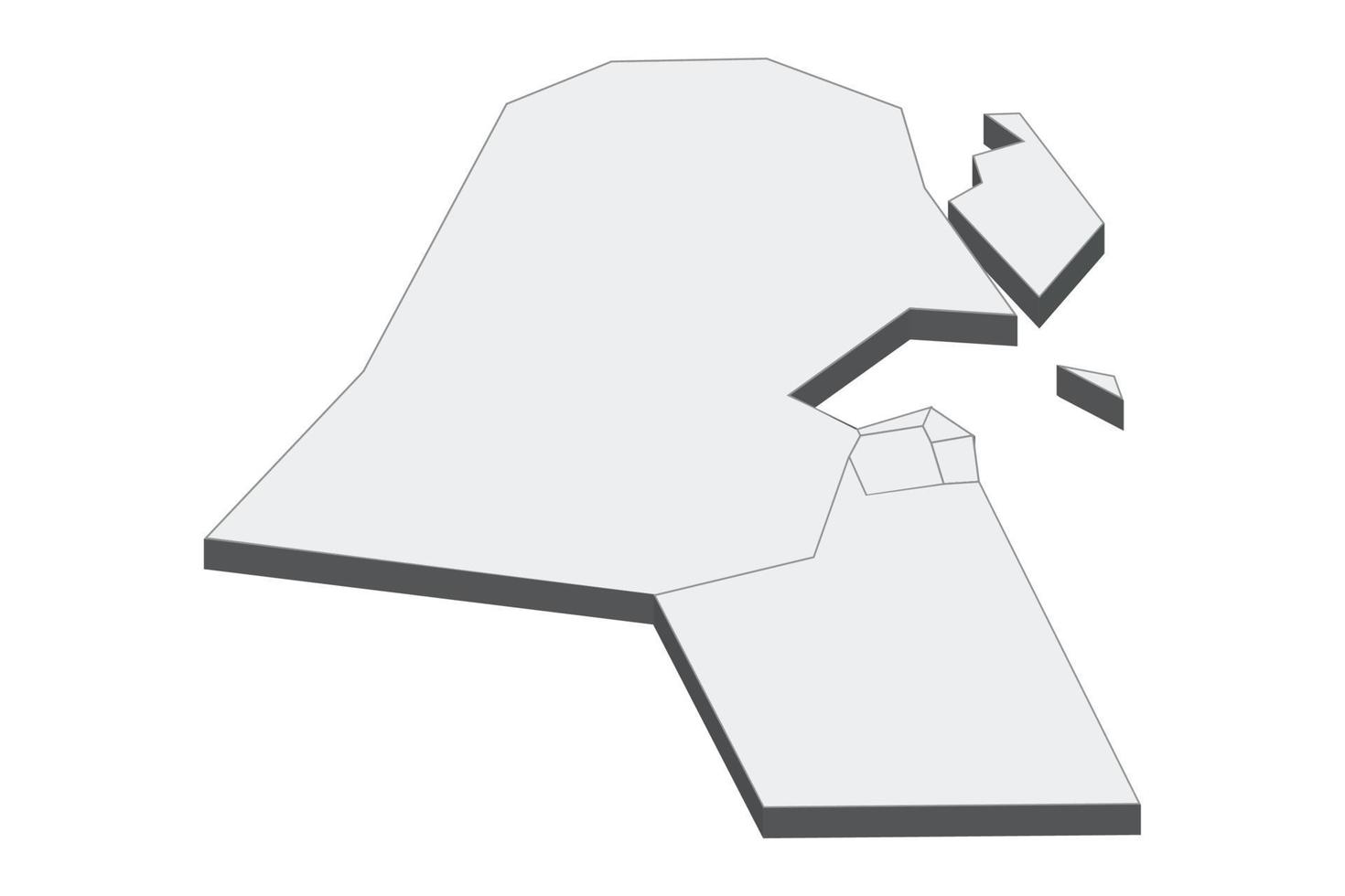 3d karta illustration av kuwait vektor