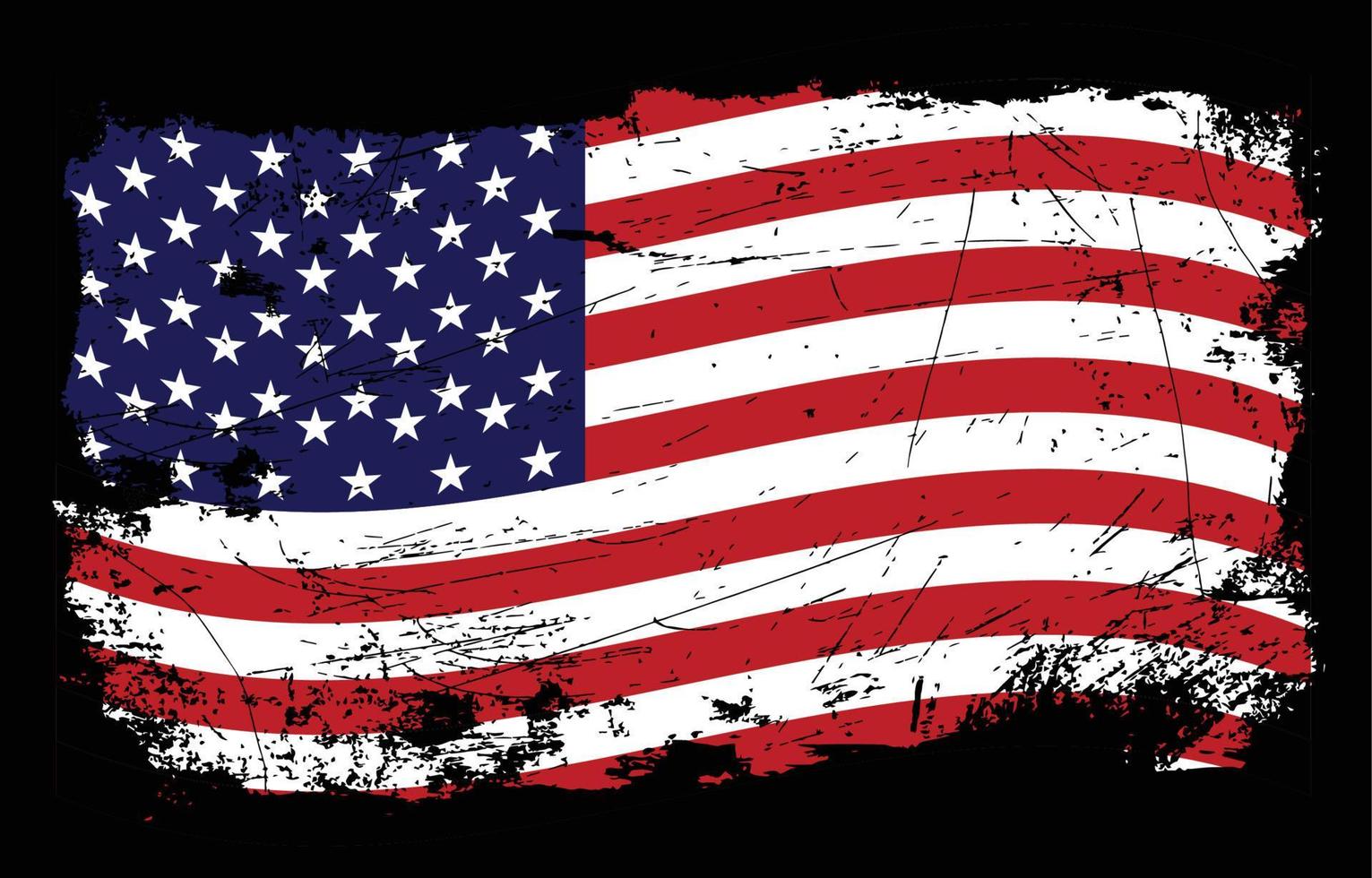 mörk nödställd amerikansk flagga vektor