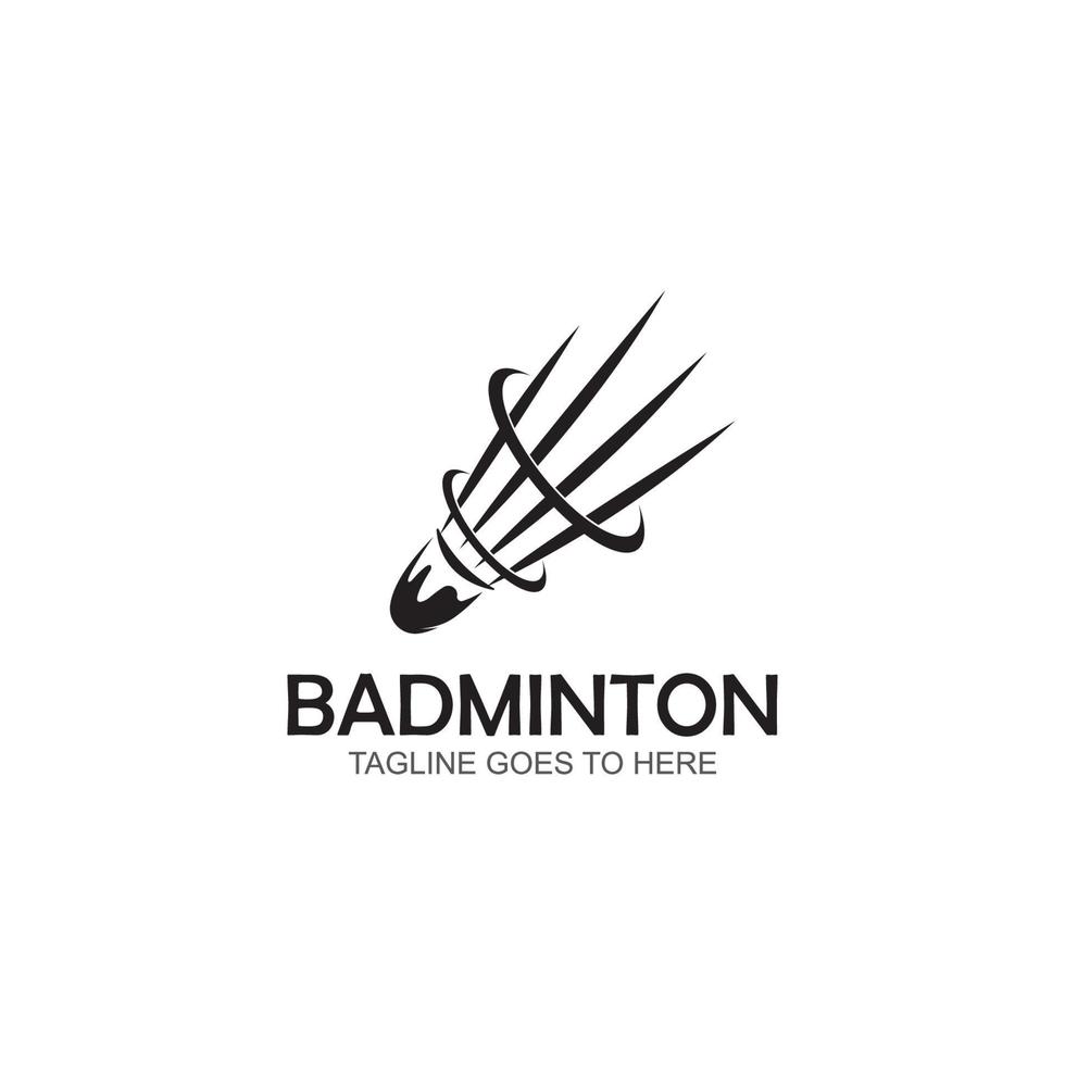 Badminton-Logo-Vektorsymbol-Illustrationsdesignvorlage. Badminton-Federball-Symbol-Logo. Badminton-Sport-Logo-Vorlagenvektor. Sportverein-Logo-Konzept vektor