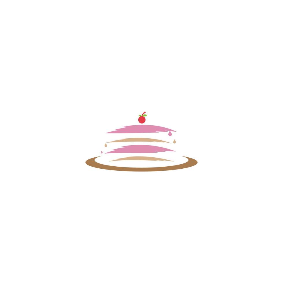 tårta bageri logotyp design vektor
