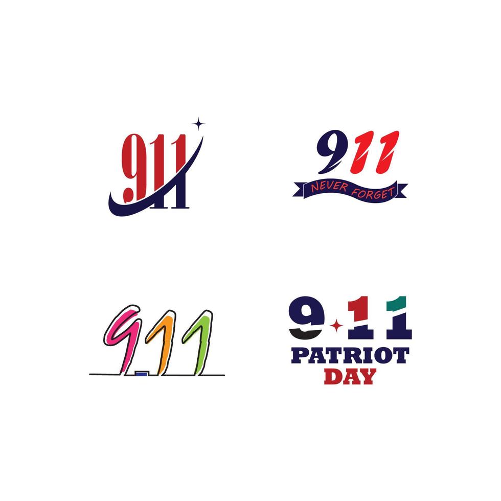 11. September. Patriot-Tag. wir werden niemals vergessen. Entwurf für Postkarte vektor