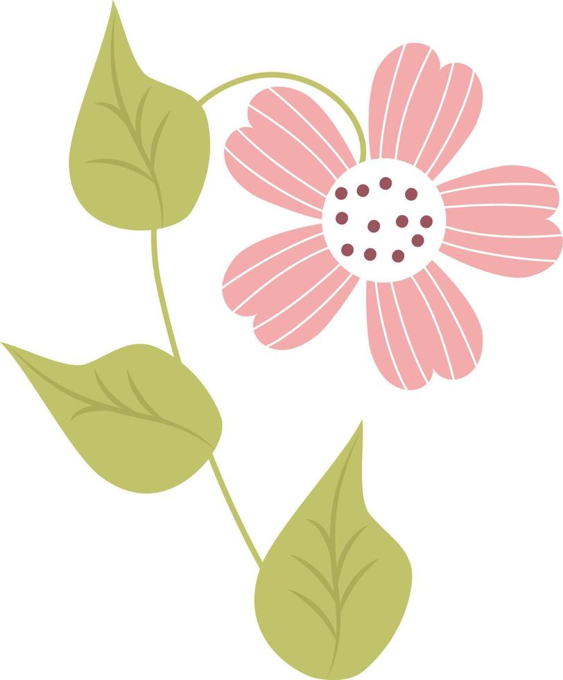 Zweig mit Blume. Vektor-Illustration. botanische Pflanzendekoration für Design und Dekoration vektor