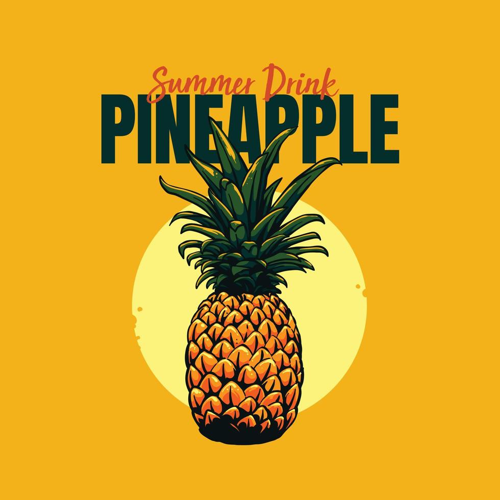 sommardrink ananas illustration vektor