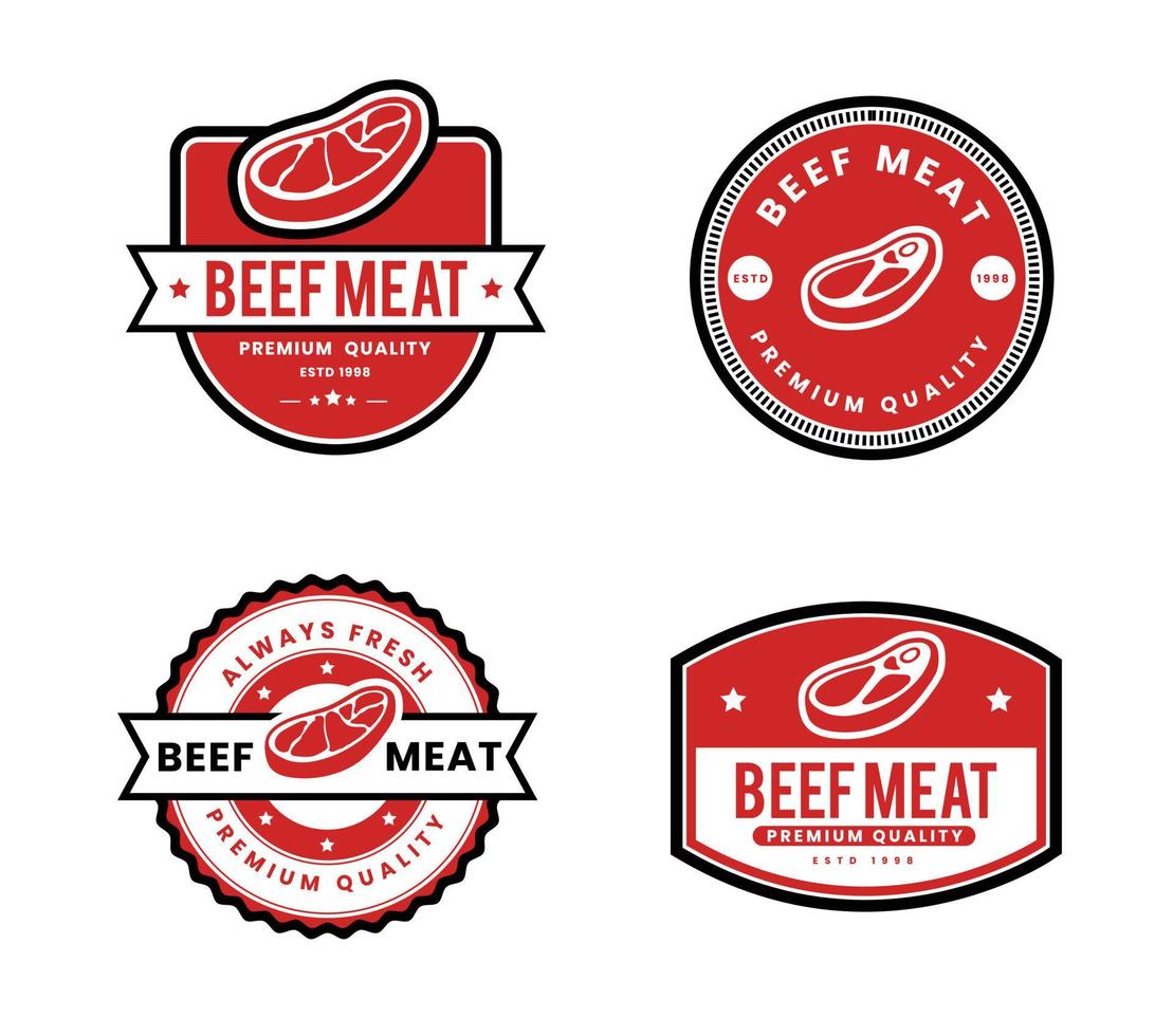 beef met set logotyp vektor