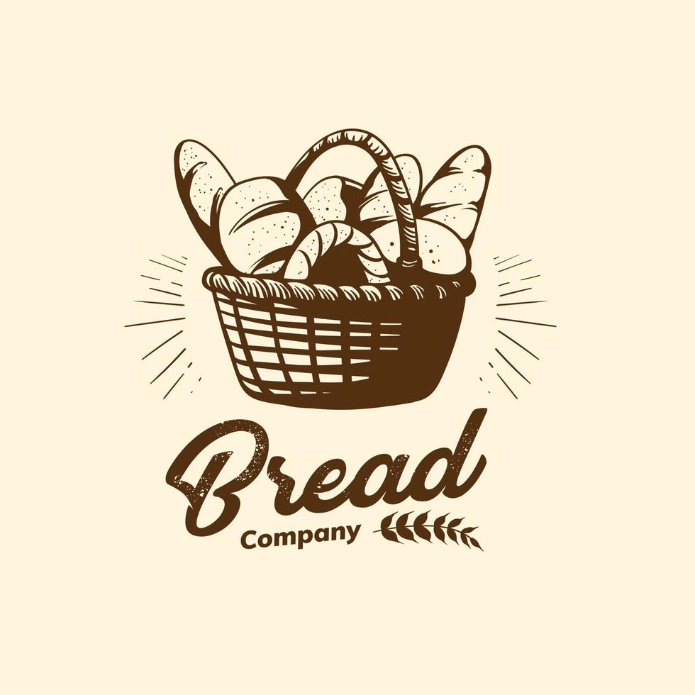 vintage bröd och bageri set logotyp vektor