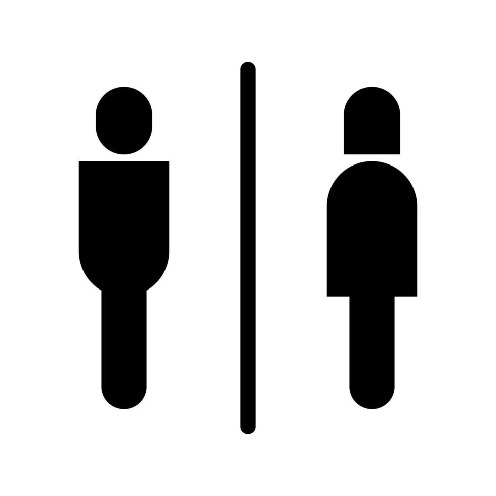 mann frau oder männlich weiblich wc toilette zeichen logo schwarze silhouette stil vektor