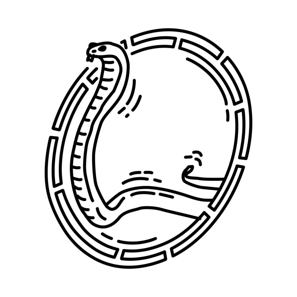 Symbol für Schlangensymbol. Gekritzel handgezeichnet oder Umriss-Icon-Stil. vektor