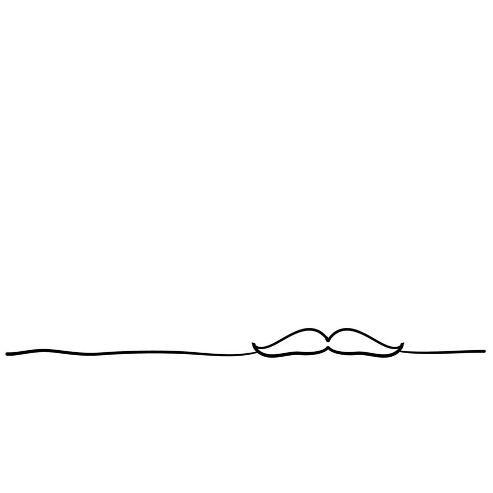 mustasch illustration doodle med tunn linje koncept vektor