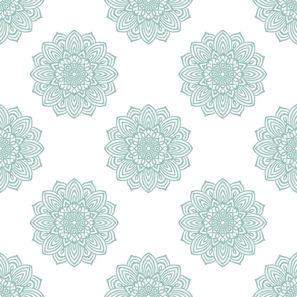 fantasi seamless mönster med dekorativa mandala. abstrakt rund doodle blomma bakgrund. blommig geometrisk cirkel. vektor