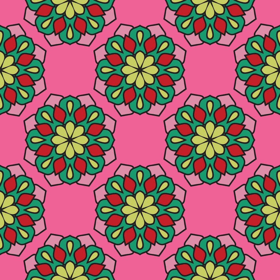 süße Mandala-Karte. dekorative runde gekritzelblume lokalisiert auf weißem hintergrund. geometrische dekorative Verzierung im ethnischen orientalischen Stil. vektor