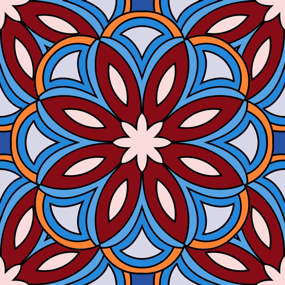 söta mandala kort. dekorativa runda doodle blomma isolerad på vit bakgrund. geometrisk dekorativ prydnad i etnisk orientalisk stil. vektor