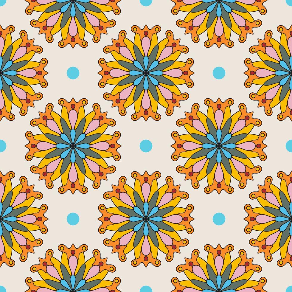 süße Mandala-Karte. dekorative runde gekritzelblume lokalisiert auf weißem hintergrund. geometrische dekorative Verzierung im ethnischen orientalischen Stil. vektor