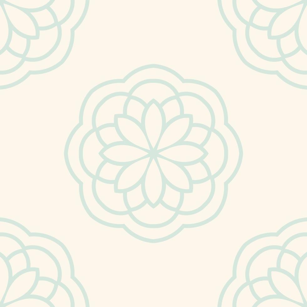 fantasi seamless mönster med dekorativa mandala. abstrakt rund doodle blomma bakgrund. blommig geometrisk cirkel. vektor