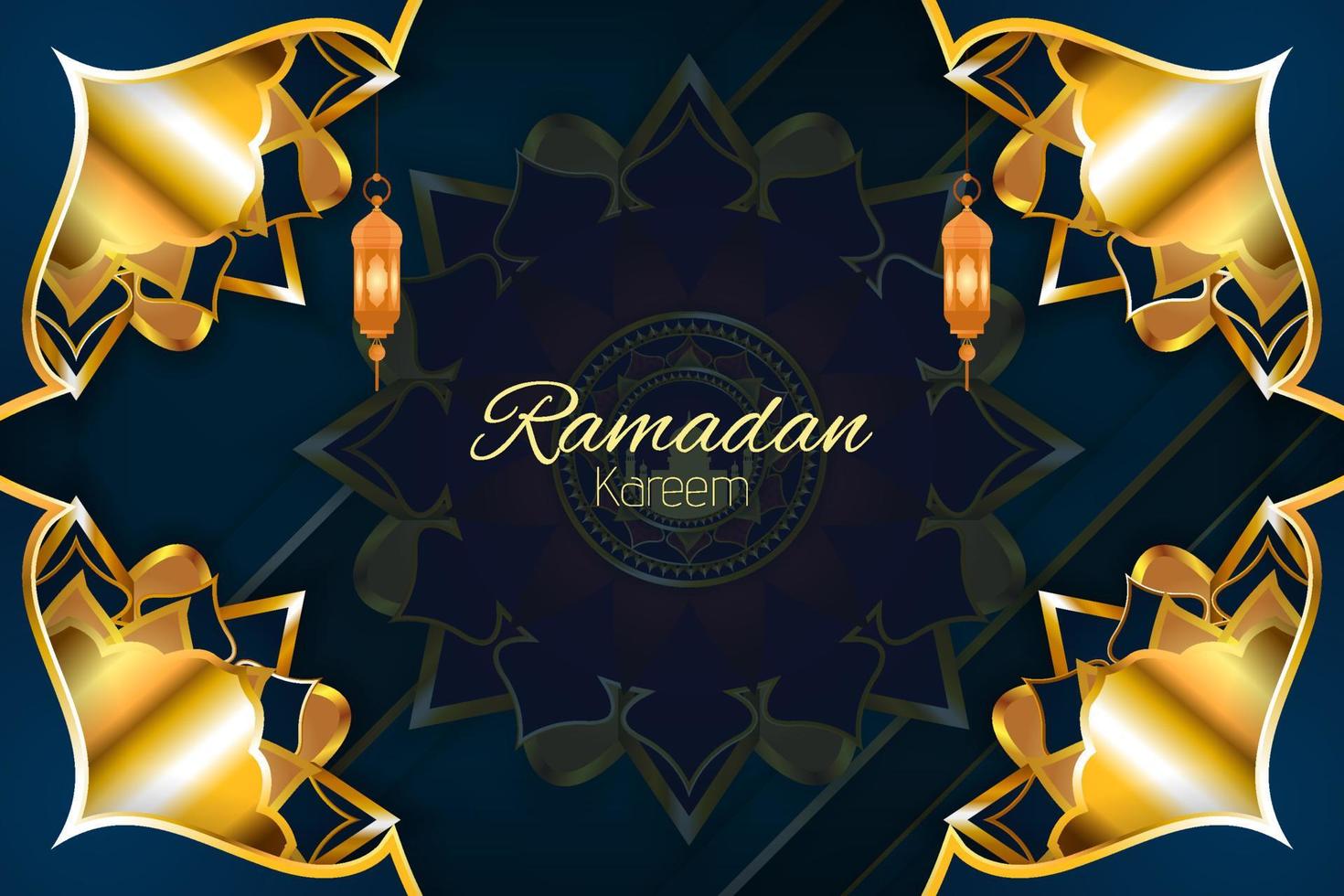 bakgrund ramadan kareem islamiska med element vektor