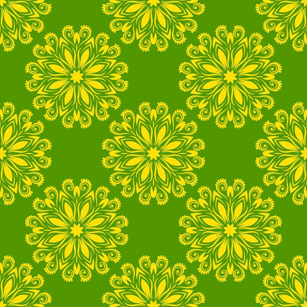 Fantasy Musterdesign mit Ziermandala. abstrakter runder gekritzelblumenhintergrund. floraler geometrischer Kreis. vektor