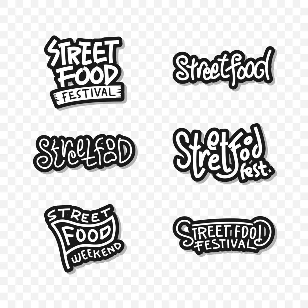 Street Food handgeschriebene Typografie-Sammlung vektor