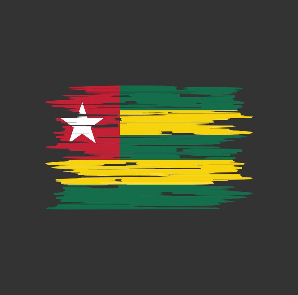 togo flagge bürste vektor