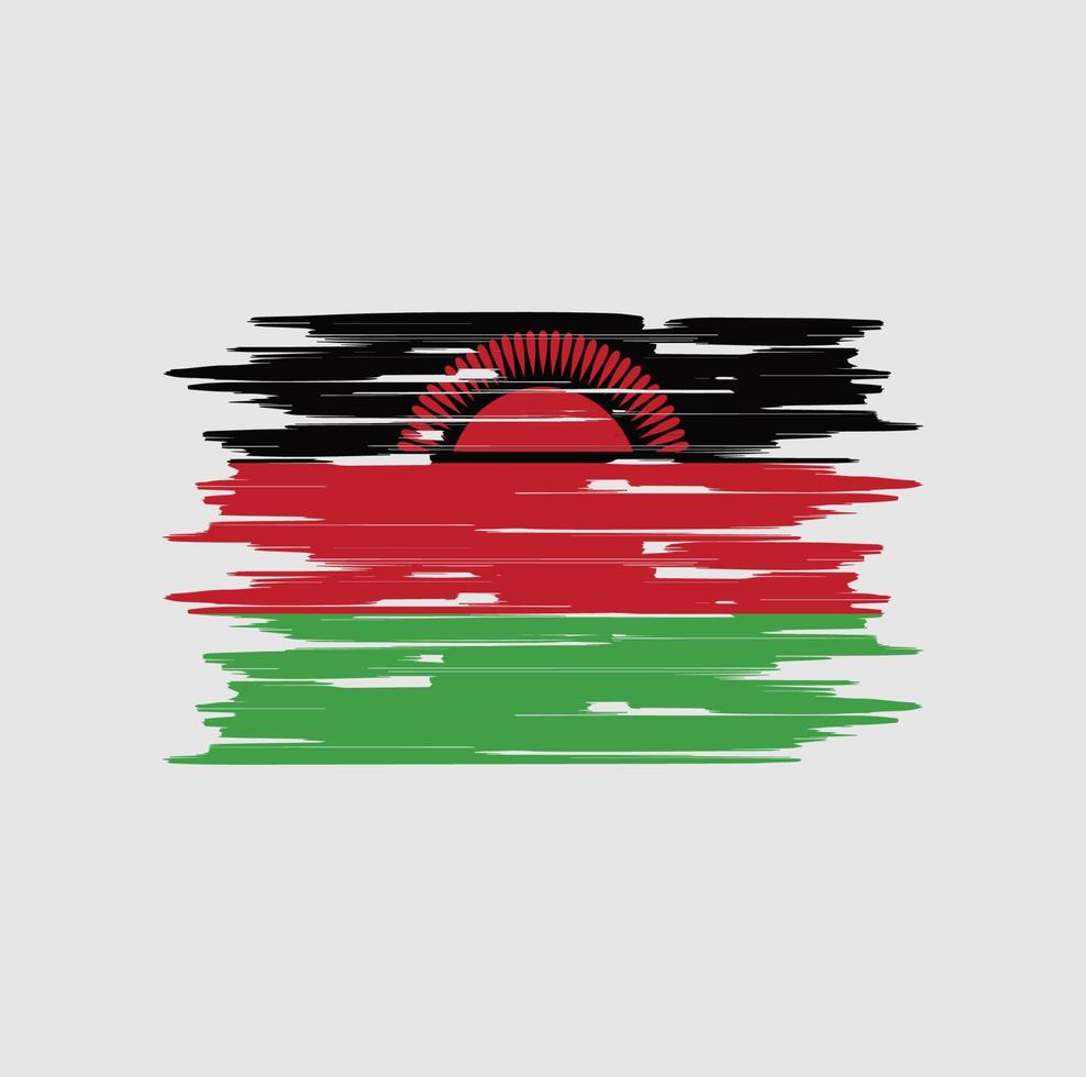 malawi flagge bürste vektor