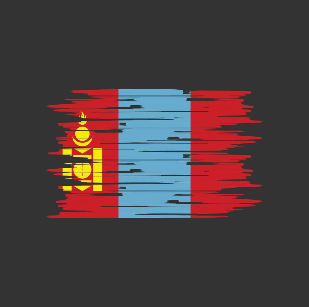 mongolei flagge bürste vektor