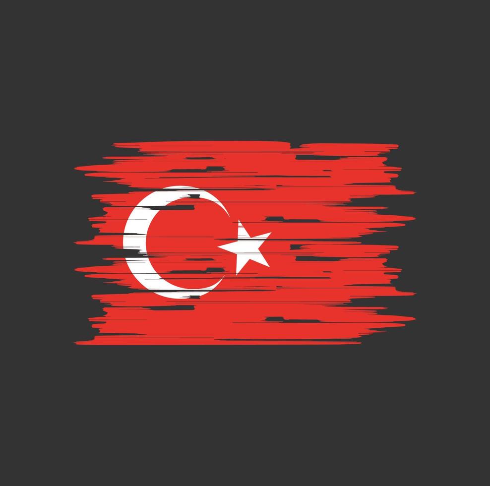 Türkei Flaggenpinsel vektor