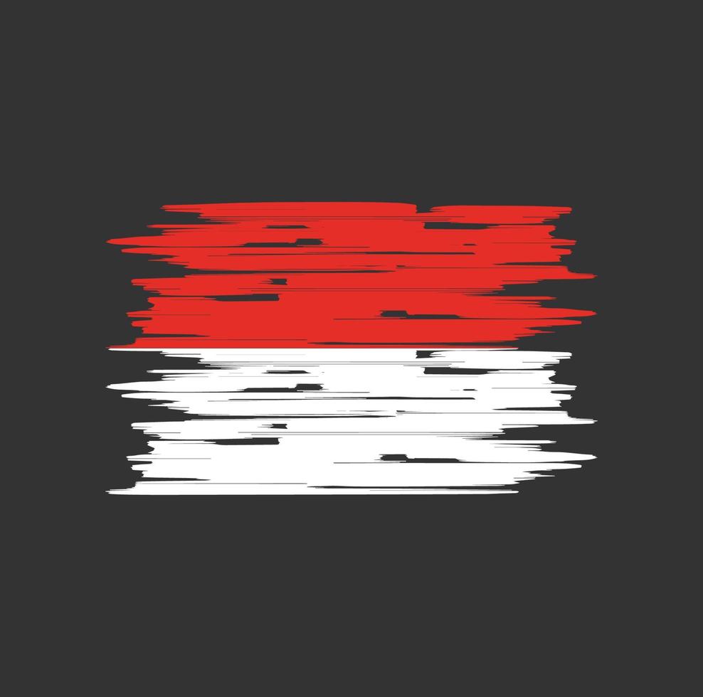 indonesien flagge bürste vektor