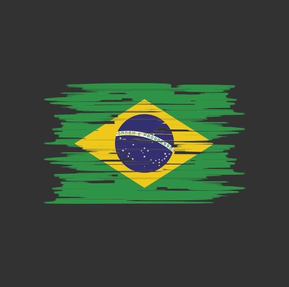 Brasilien flaggborste vektor